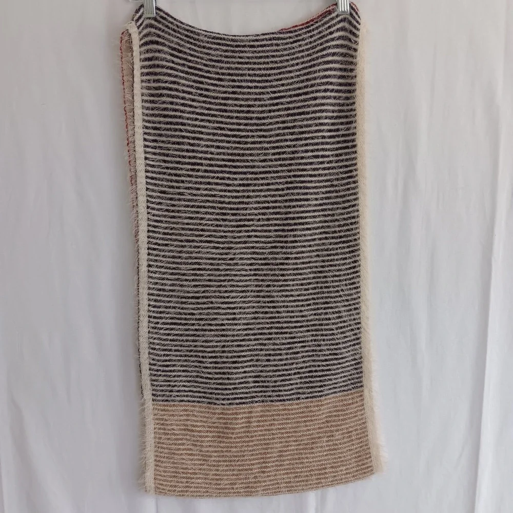 Look Striped Infinity Scarf Cozy soft Womens OS Multicolor Eyelash Knit Fuzzy